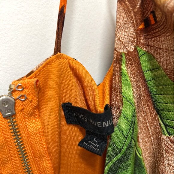 Fashion Nova Tropical Cut-Out Maxi Dress - Orange Combo -Large - Picture 4 of 4